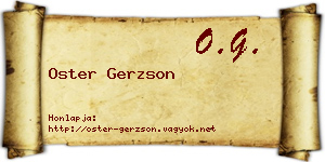 Oster Gerzson névjegykártya